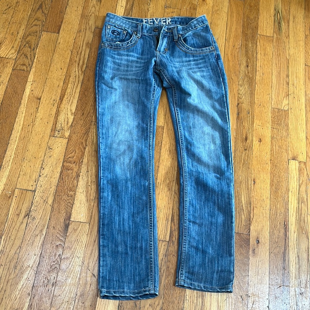 FEVER BOOTLEG JEANS LOW RISE, hood wash waist 28